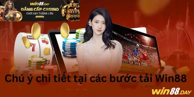 Chú ý chi tiết tại các bước tải Win88